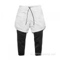 Short de course avec short de compression interne